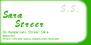 sara streer business card